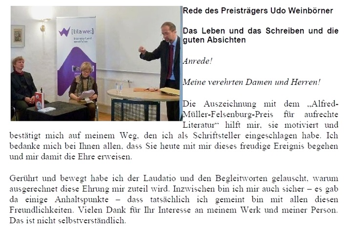 Felsenburgpreis Literaturbüro Unna 9 Rede Preisträger