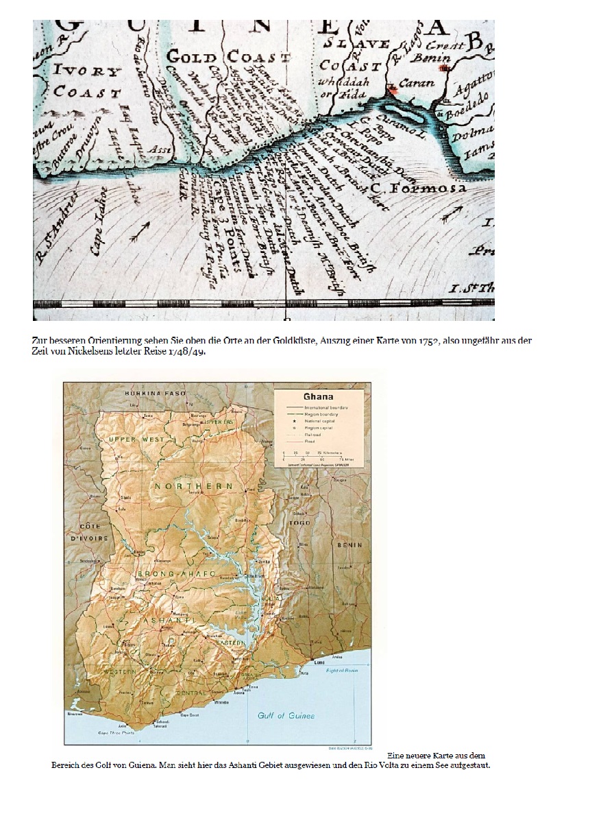 Kartenmaterial Nickelsen Afrika Goldküste Rio Volta